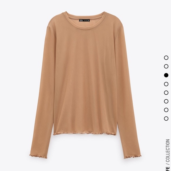 Zara semi sheer nude top - Picture 5 of 9